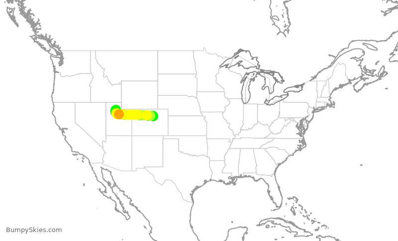 Turbulence forecast map for DAL2544, DEN to SLC