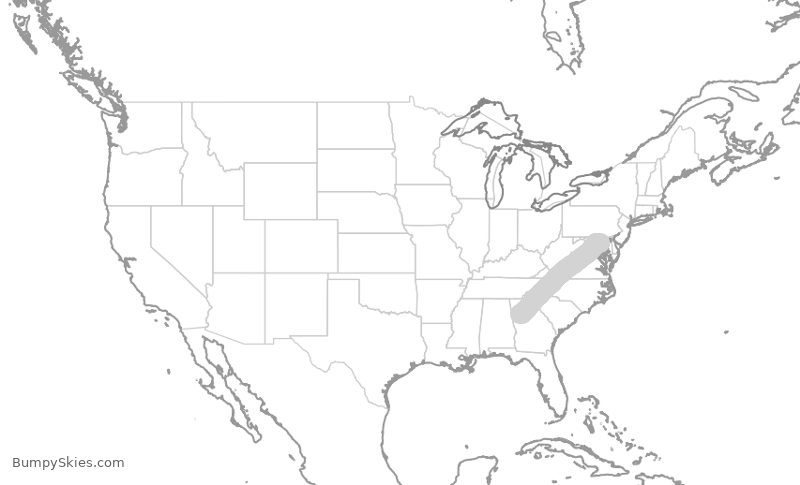 Turbulence forecast map for DAL2579, BWI to ATL