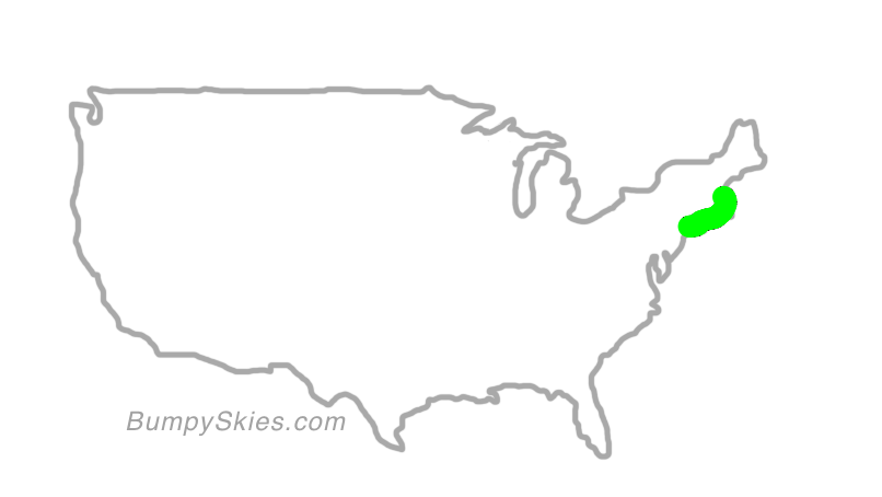 Map of continental US with illustrated flight path and turbulence forecast (described in text below)