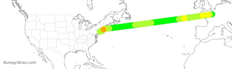 Turbulence forecast map for DAL263, FPG to JFK