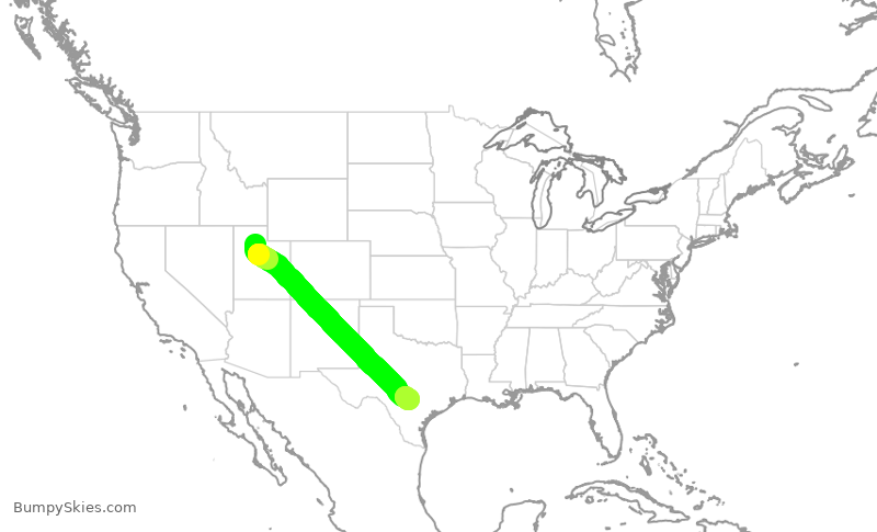 Turbulence forecast map for DAL2680, SLC to SAT