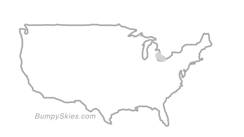 Map of continental US with illustrated flight path and turbulence forecast (described in text below)