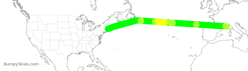 Turbulence forecast map for DAL277, NCE to BOS