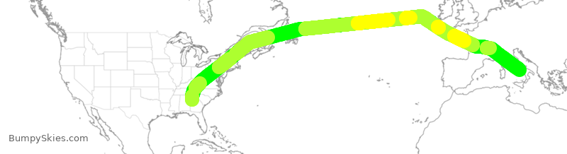 Turbulence forecast map for DAL278, ATL to NAP