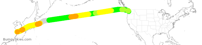 Turbulence forecast map for DAL280, SPD to SEA