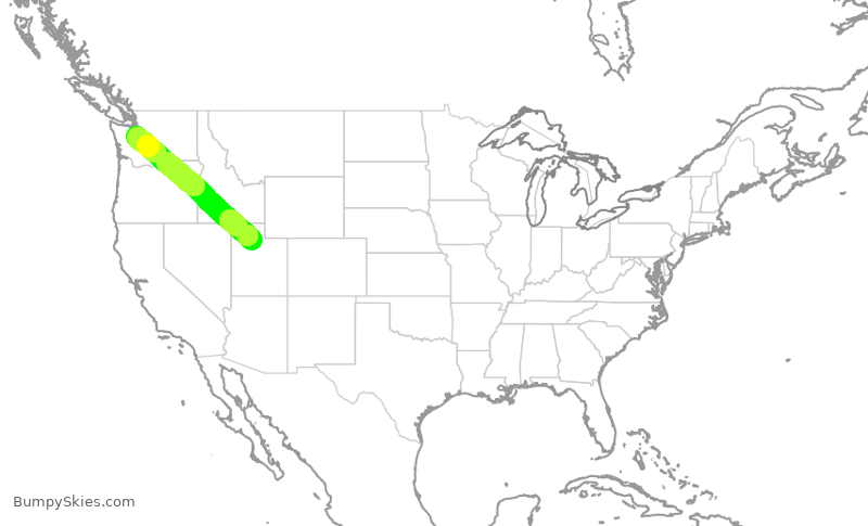 Turbulence forecast map for DAL2817, SLC to SEA