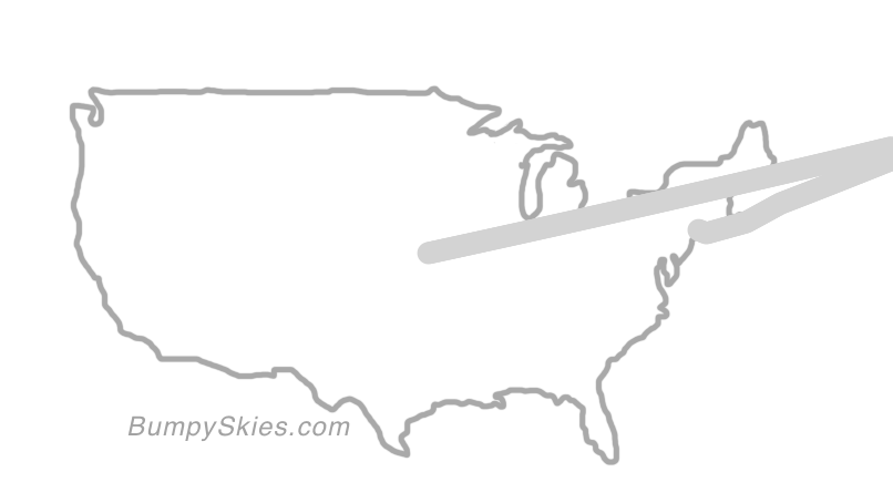 Map of continental US with illustrated flight path and turbulence forecast (described in text below)