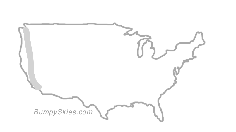Map of continental US with illustrated flight path and turbulence forecast (described in text below)