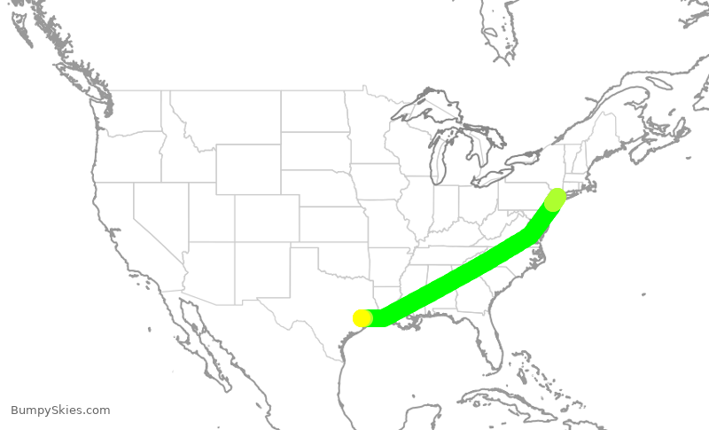 Turbulence forecast map for DAL2920, IAH to LGA