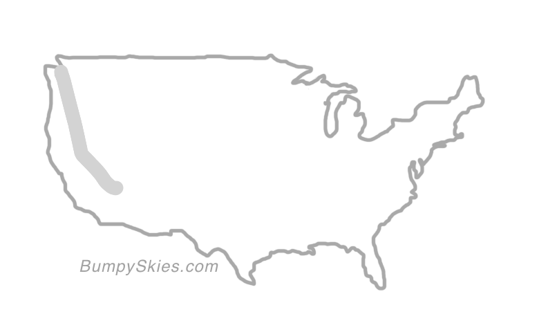 Map of continental US with illustrated flight path and turbulence forecast (described in text below)
