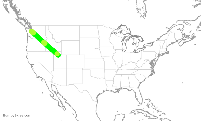 Turbulence forecast map for DAL2995, SLC to SEA