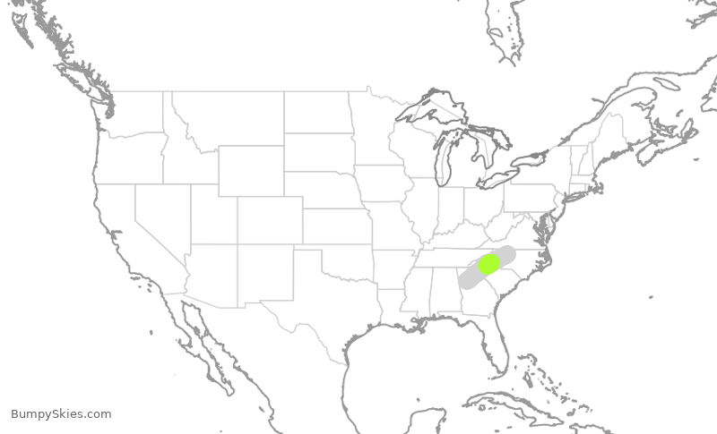 Turbulence forecast map for DAL3004, GSO to ATL