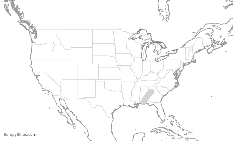 Turbulence forecast map for DAL3019, PNS to ATL