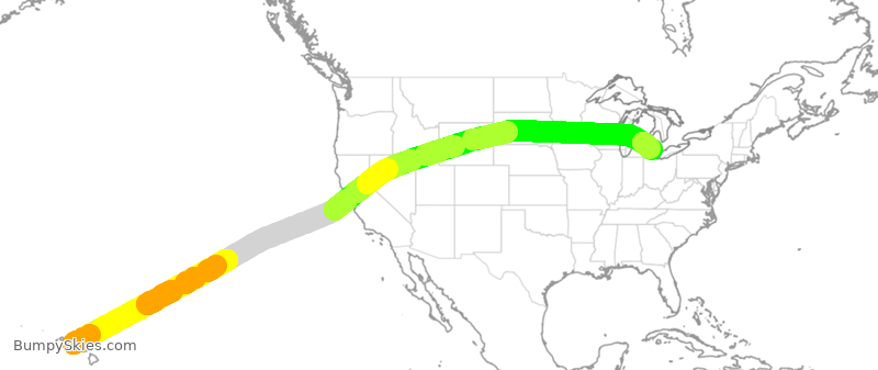 Turbulence forecast map for DAL310, HNL to DTW