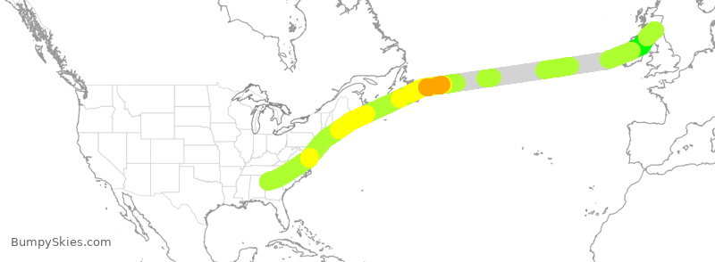 Turbulence forecast map for DAL34, ATL to GPH