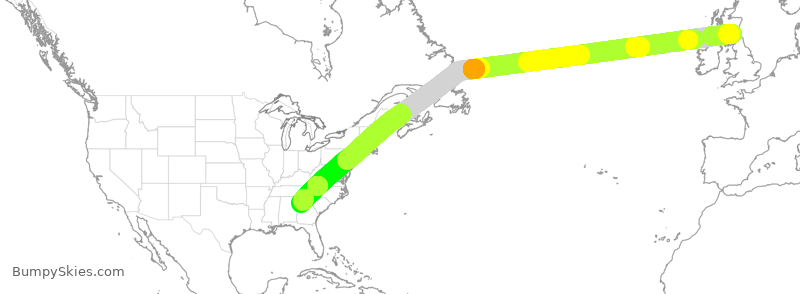 Turbulence forecast map for DAL35, GPH to ATL