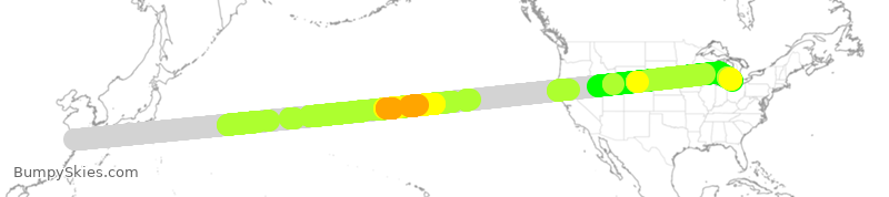 Turbulence forecast map for DAL388, SPD to DTW