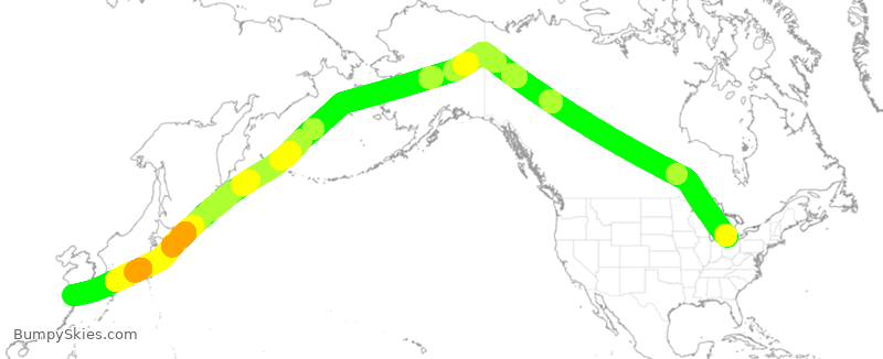 Turbulence forecast map for DAL389, DTW to SPD