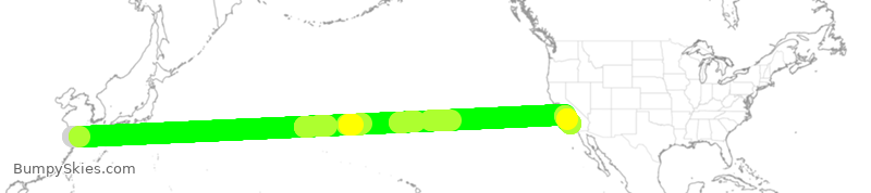 Turbulence forecast map for DAL38, PVG to LAX