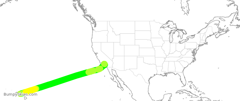Turbulence forecast map for DAL427, HNL to LAX