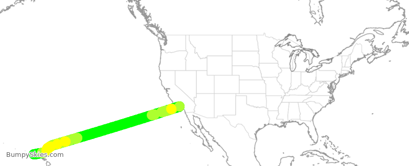 Turbulence forecast map for DAL428, LAX to HLI