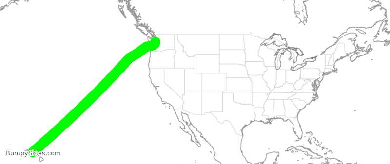 Turbulence forecast map for DAL440, HNL to SEA
