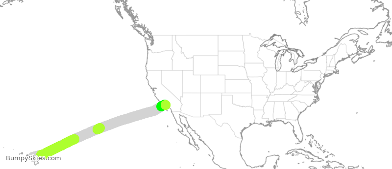 Turbulence forecast map for DAL476, OGG to LAX