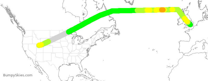 Turbulence forecast map for DAL50, SLC to GLL