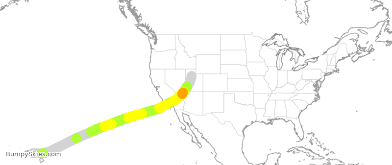 Turbulence forecast map for DAL534, HNL to SLC