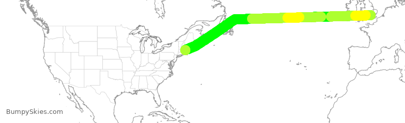 Turbulence forecast map for DAL59, GLL to BOS
