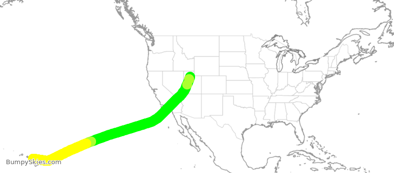 Turbulence forecast map for DAL623, SLC to HOG