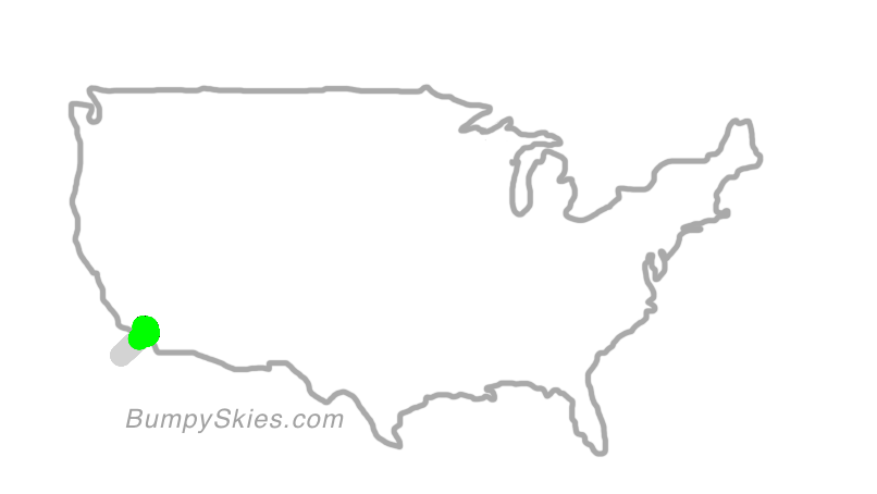 Map of continental US with illustrated flight path and turbulence forecast (described in text below)