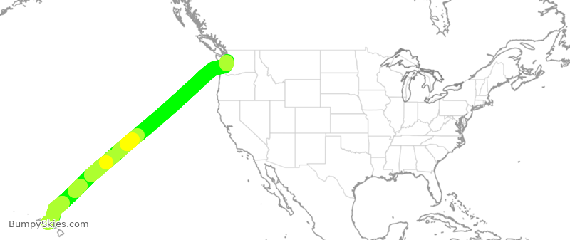 Turbulence forecast map for DAL673, HNL to SEA