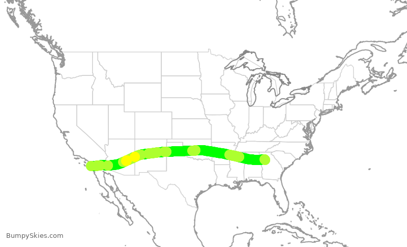 Turbulence forecast map for DAL819, ATL to SAN