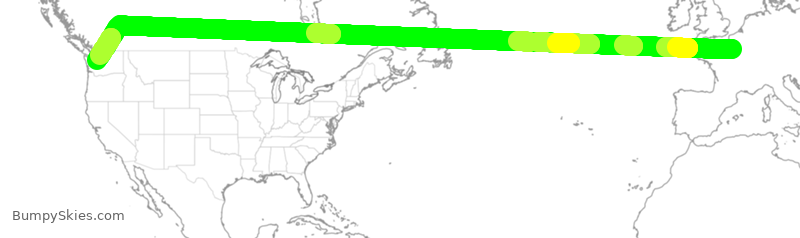 Turbulence forecast map for DAL81, FPG to SEA