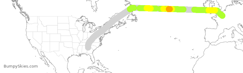 Turbulence forecast map for DAL82, ATL to FPG