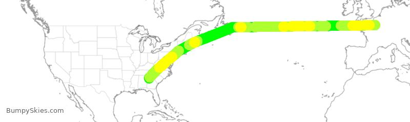 Turbulence forecast map for DAL85, FPG to ATL