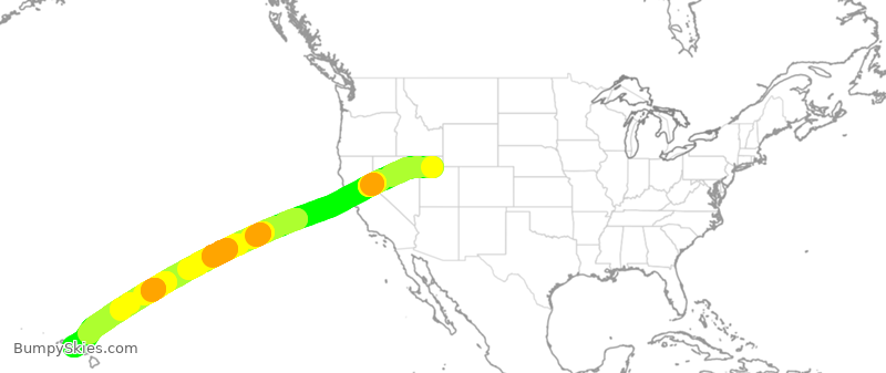 Turbulence forecast map for DAL861, SLC to HNL