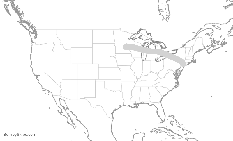 Turbulence forecast map for DAL8784, LGA to MSP