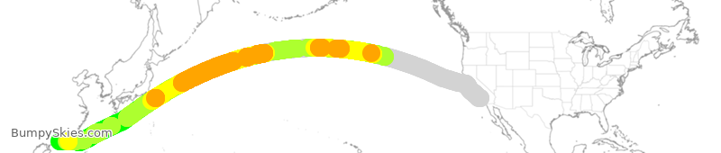 Turbulence forecast map for DAL87, LAX to HKG