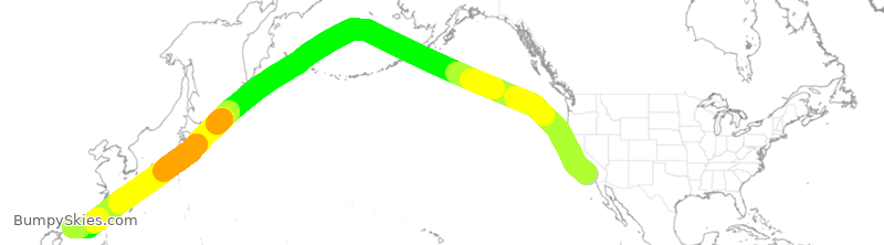 Turbulence forecast map for DAL89, LAX to HKG