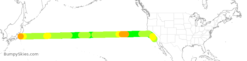 Turbulence forecast map for DAL8, JTT to LAX