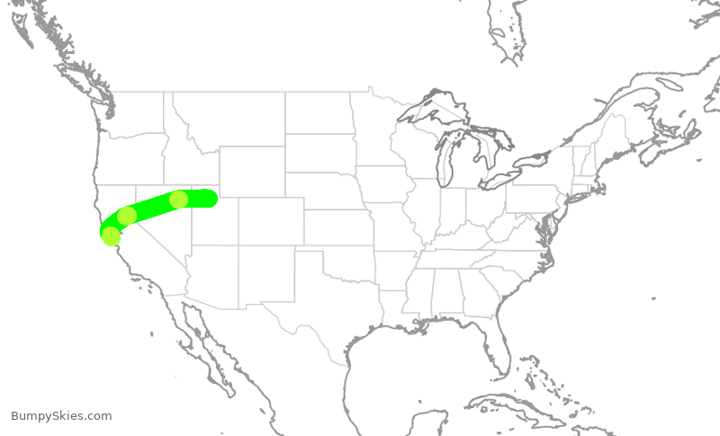 Turbulence forecast map for DAL902, SLC to SFO