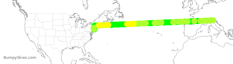 Turbulence forecast map for DAL9909, VCE to JFK