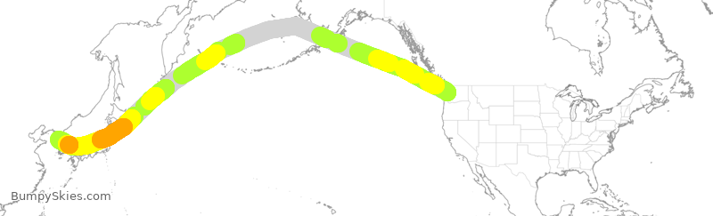 Turbulence forecast map for DAL9927, SEA to KSI