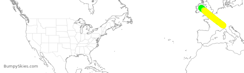 Turbulence forecast map for DAL9944, IMC to IDW