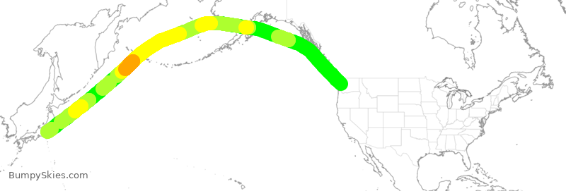 Turbulence forecast map for DAL9961, SEA to JTT