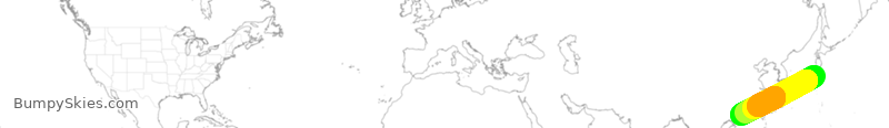 Turbulence forecast map for DAL9965, HND to CAN