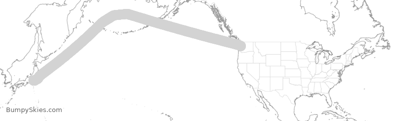 Turbulence forecast map for DAL9972, SEA to JTT