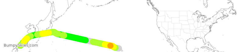 Turbulence forecast map for DAL9972, HNL to CAN